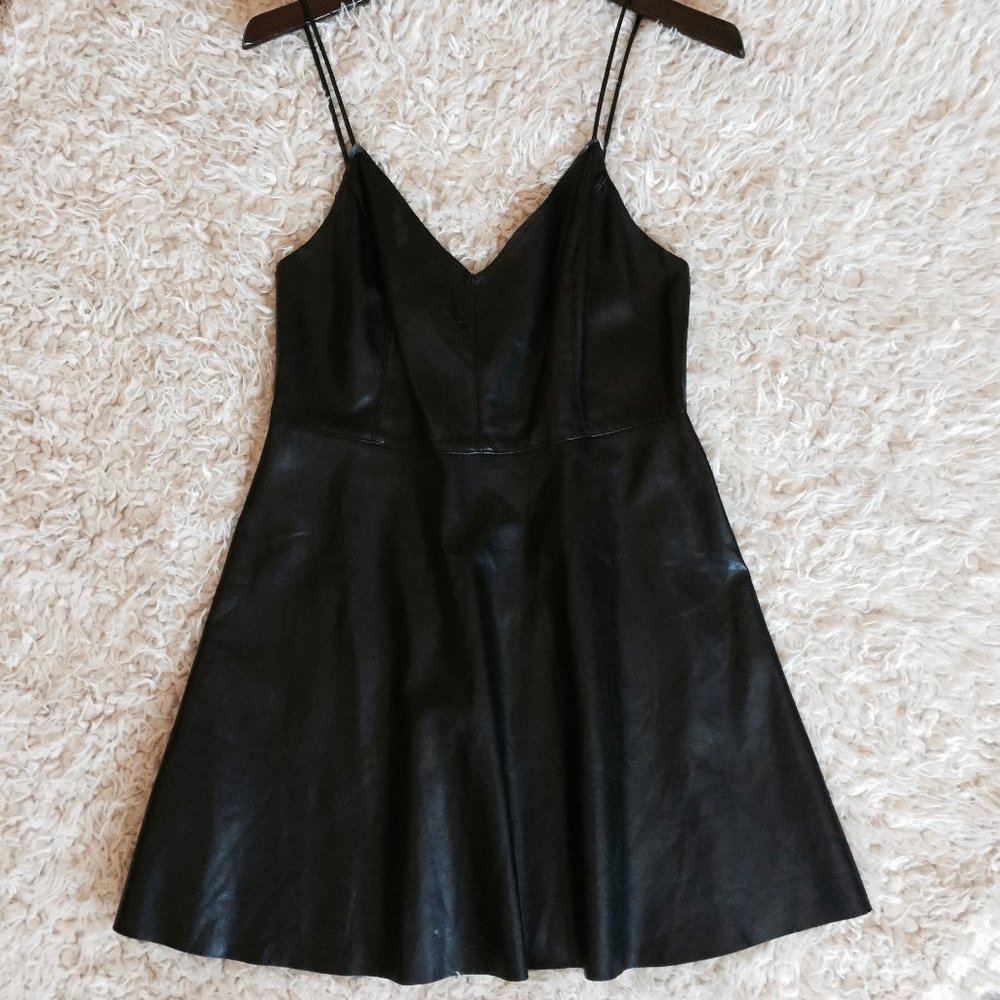 Forever 21 Black Faux Leather Dress Sz. LG